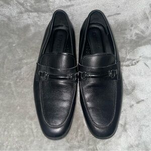 Express Men’s Black Leather Bit Loafers Slip On Driving Moccasin Shoes Size 10